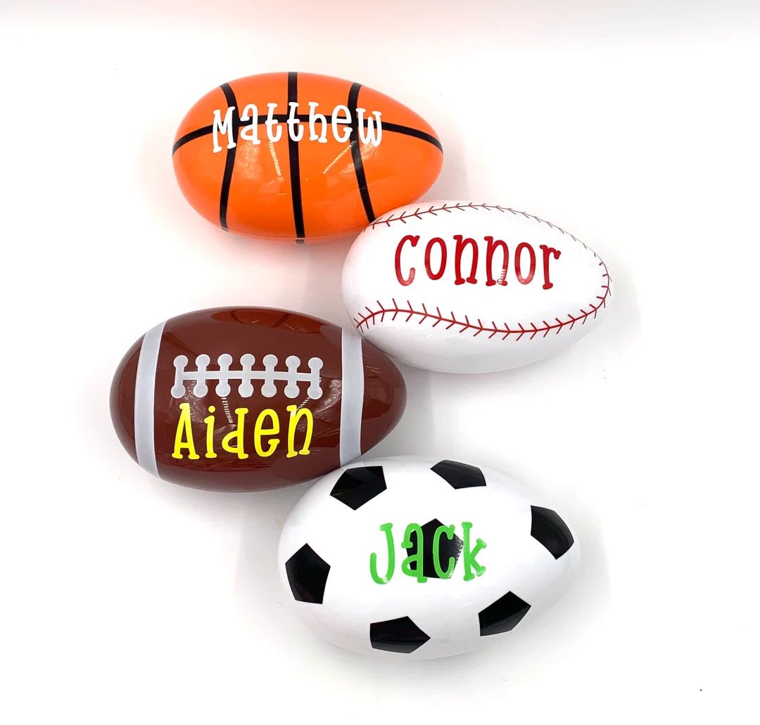Personalized Jumbo Sports Easter Egg, Easter Basket Stuffers for Kids, Fillable Easter Egg, Easte... | Etsy (US)