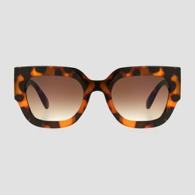 Women's Tortoise Shell Print Oversized Square Sunglasses - Universal Thread™ Brown | Target