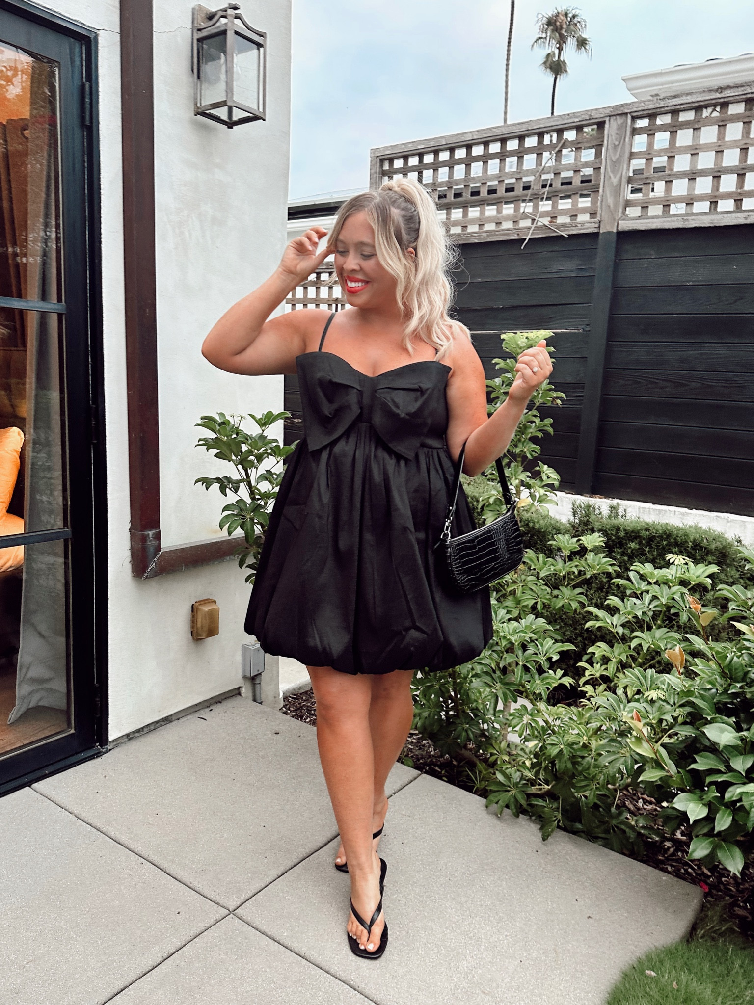 Bow mini dress from show me your mumu. Wearing a size XL.

#LTKmidsize #LTKSeasonal #LTKwedding
