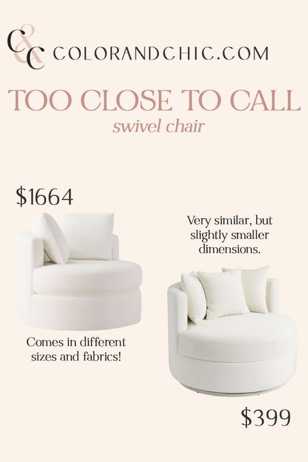 Two white swivel chairs that are perfect for living rooms, bedrooms and more! I love the white for a neutral look

#LTKHome #LTKStyleTip