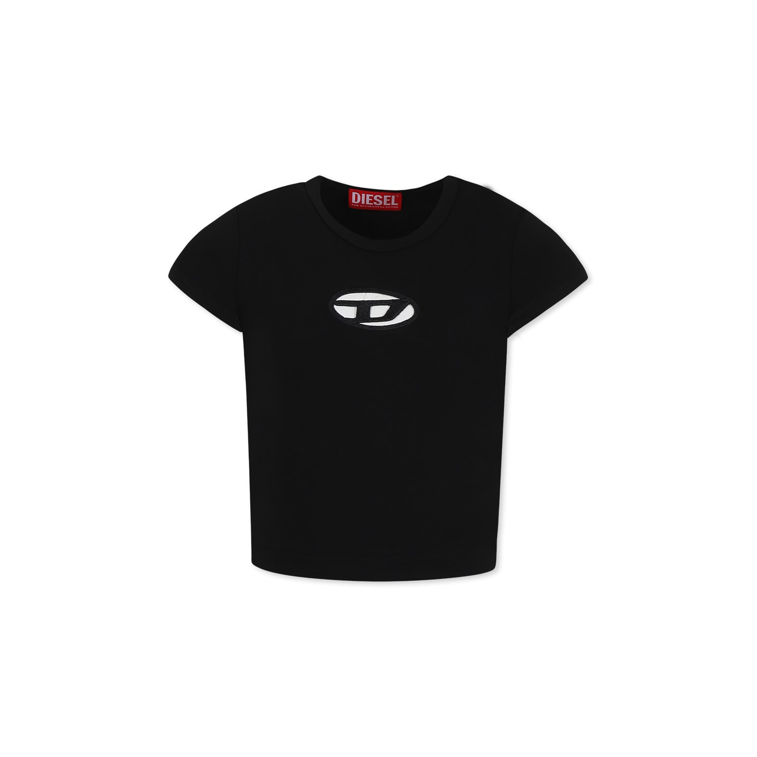 Diesel Black T-shirt For Girl With Logo | Italist.com US