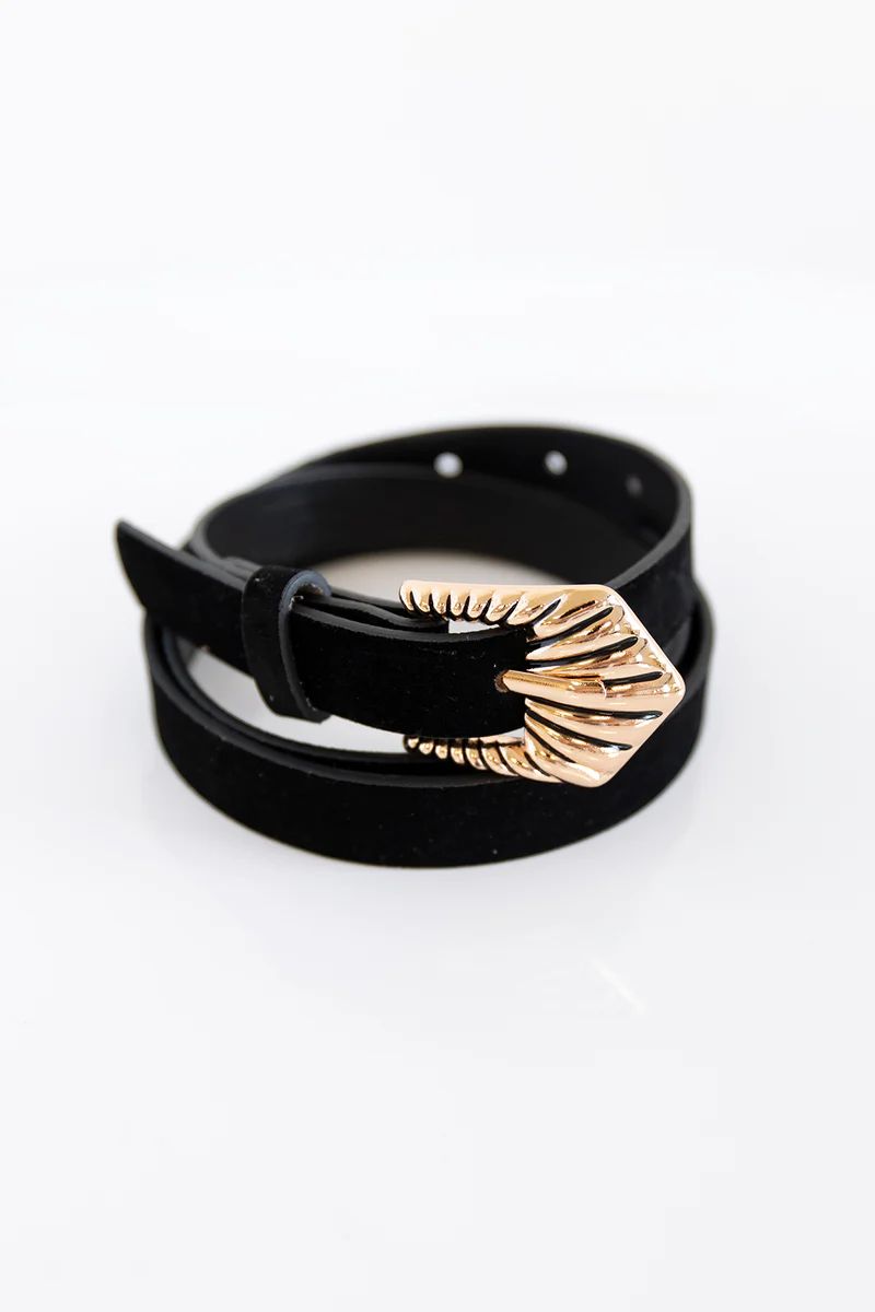 It's About Time Skinny Belt Black | The Pink Lily Boutique