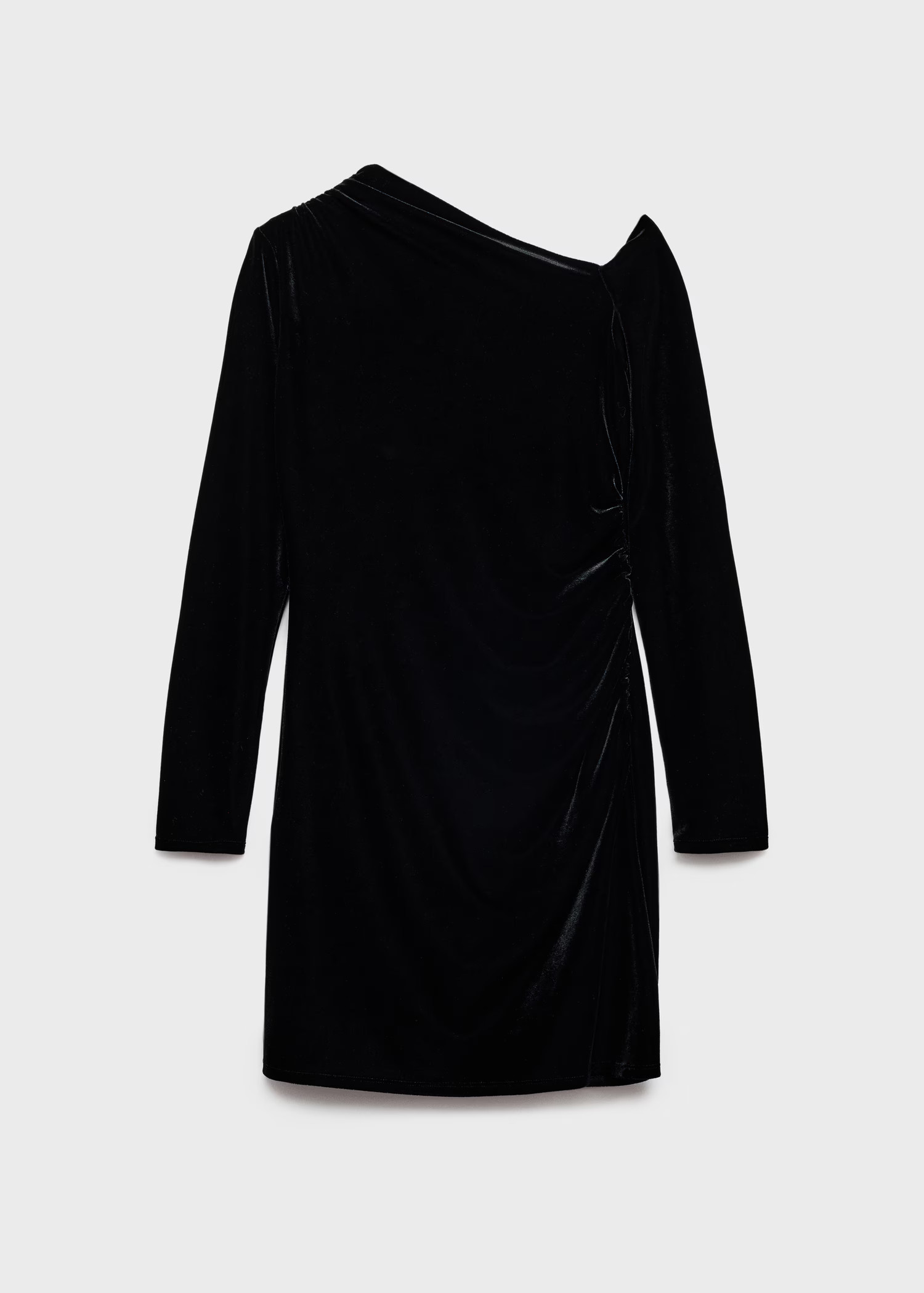 Asymmetric velvet dress - Women | MANGO United Kingdom | MANGO (UK)