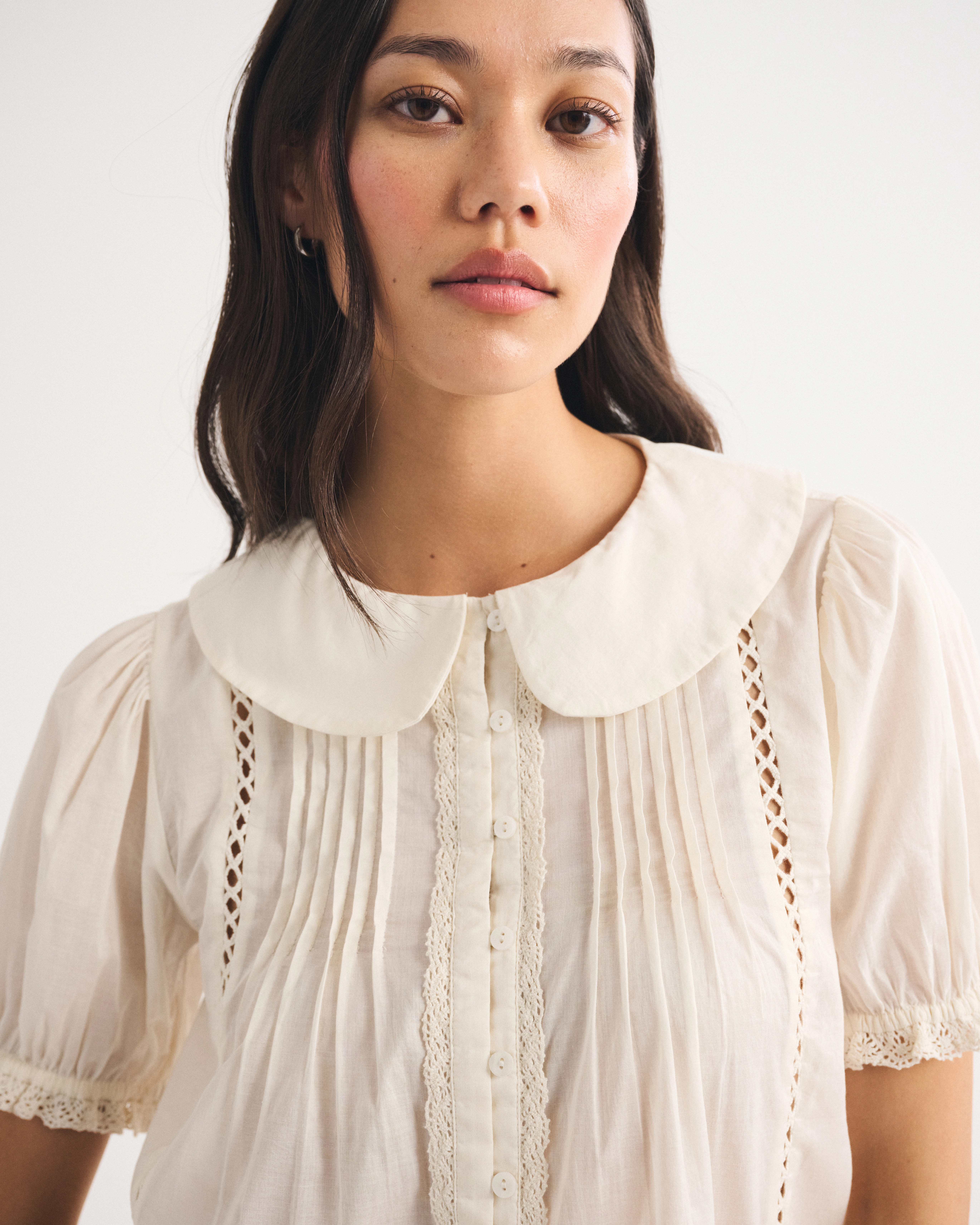 100% Cotton Puff-Sleeve Blouse | Abercrombie & Fitch (US)