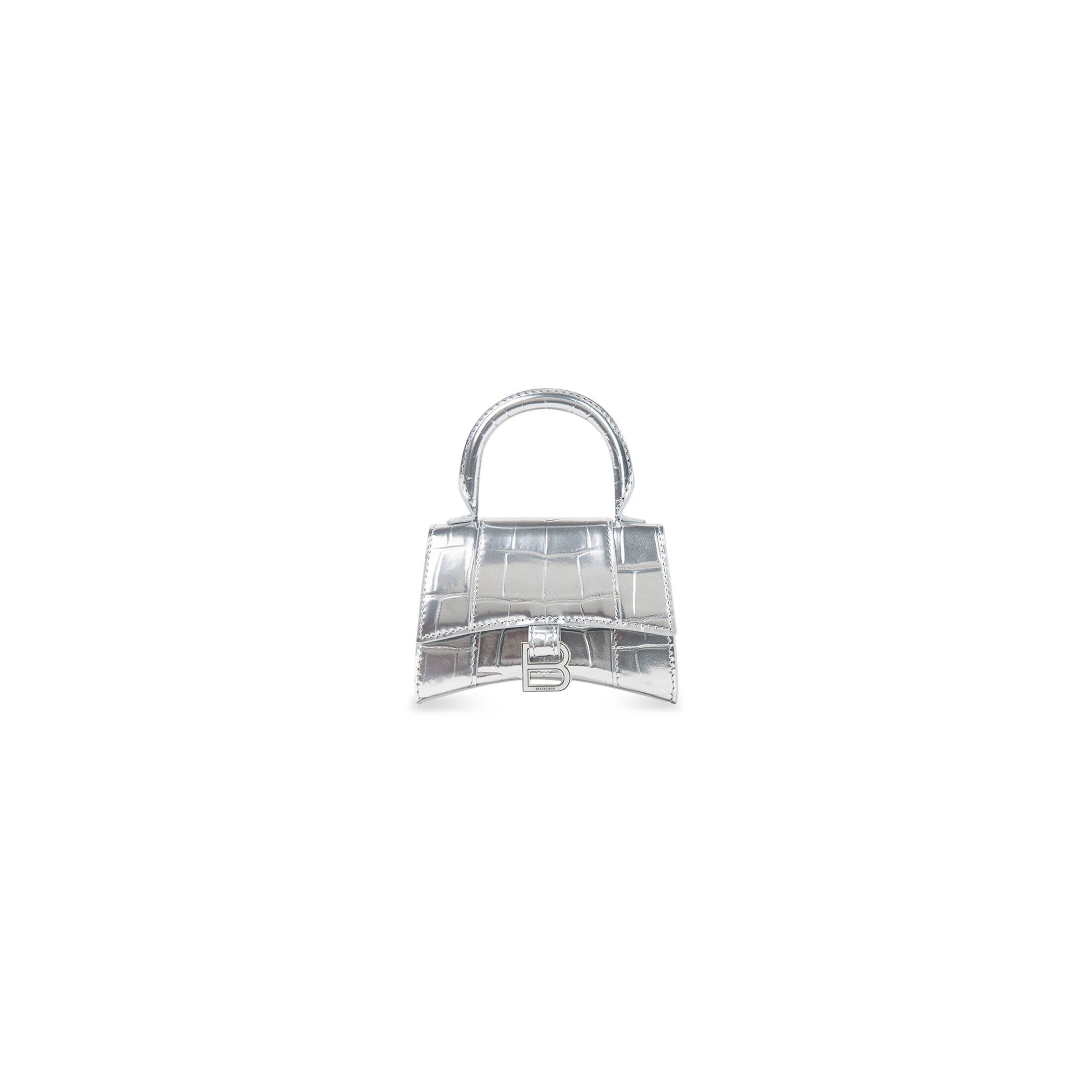 hourglass mini handbag metallized crocodile embossed | Balenciaga