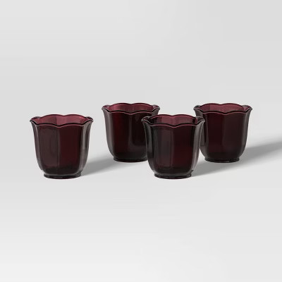 4pk 8.45oz Punch Cup Set Burgundy - Threshold™ | Target