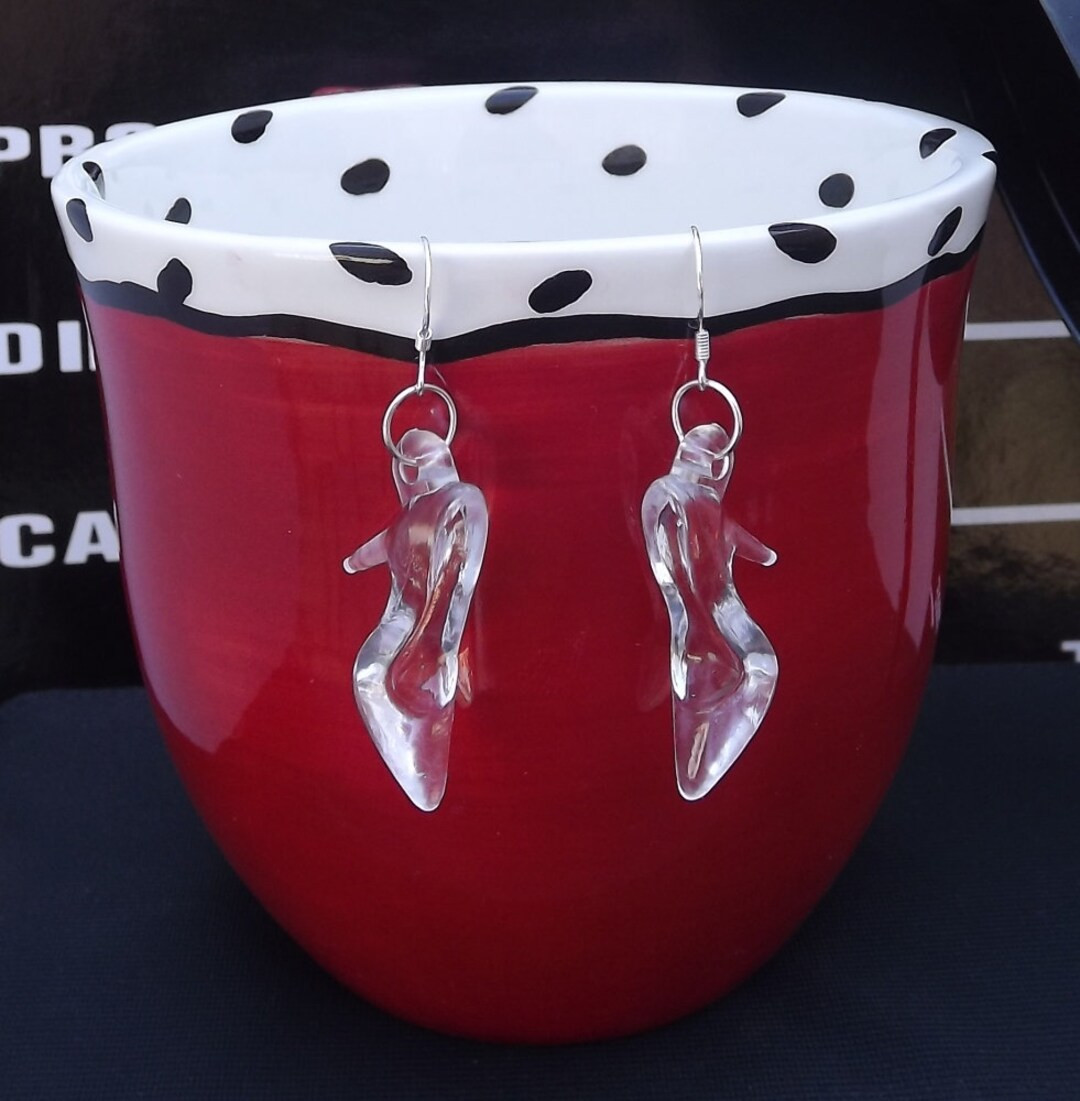 Cinderella Glass Slipper Earrings, Princess Earrings, High Heel Shoes Earring, Glass Slipper, Sho... | Etsy (US)