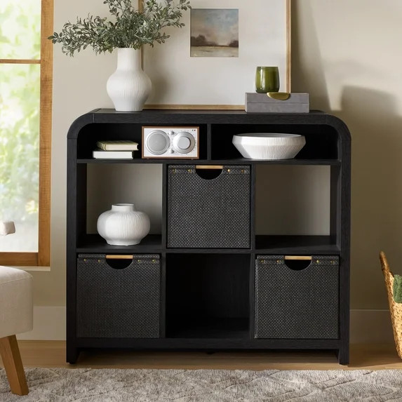 Better Homes & Gardens Juliet 6 Cube Storage Organizer, Black Finish | Walmart (US)
