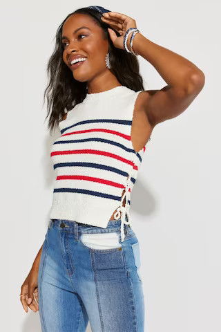 Julianna Striped Sweater Tank Top | Francesca's