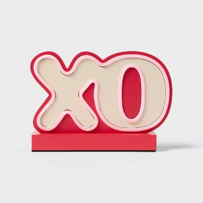 Valentine's Day Wood Base with Neon Tube Table Decor - Spritz™ | Target