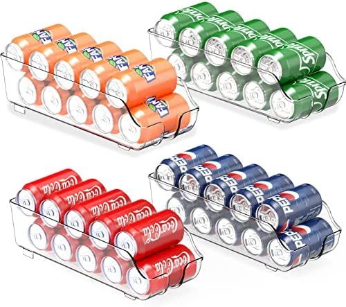 Amazon.com: SimpleHouseware Soda Can Organizer for Refrigerator/Pantry, Clear, Set of 4 : Home & ... | Amazon (US)