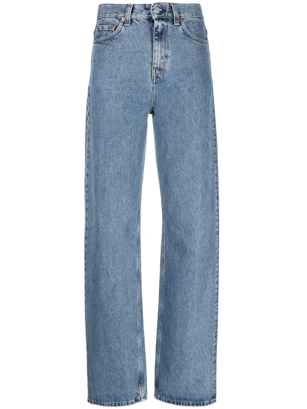 Sporty & Rich high-waist straight-leg Jeans | Blue | FARFETCH BR | Farfetch (BR)