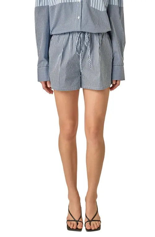 English Factory Stripe Shorts in Powder Blue at Nordstrom, Size Medium | Nordstrom
