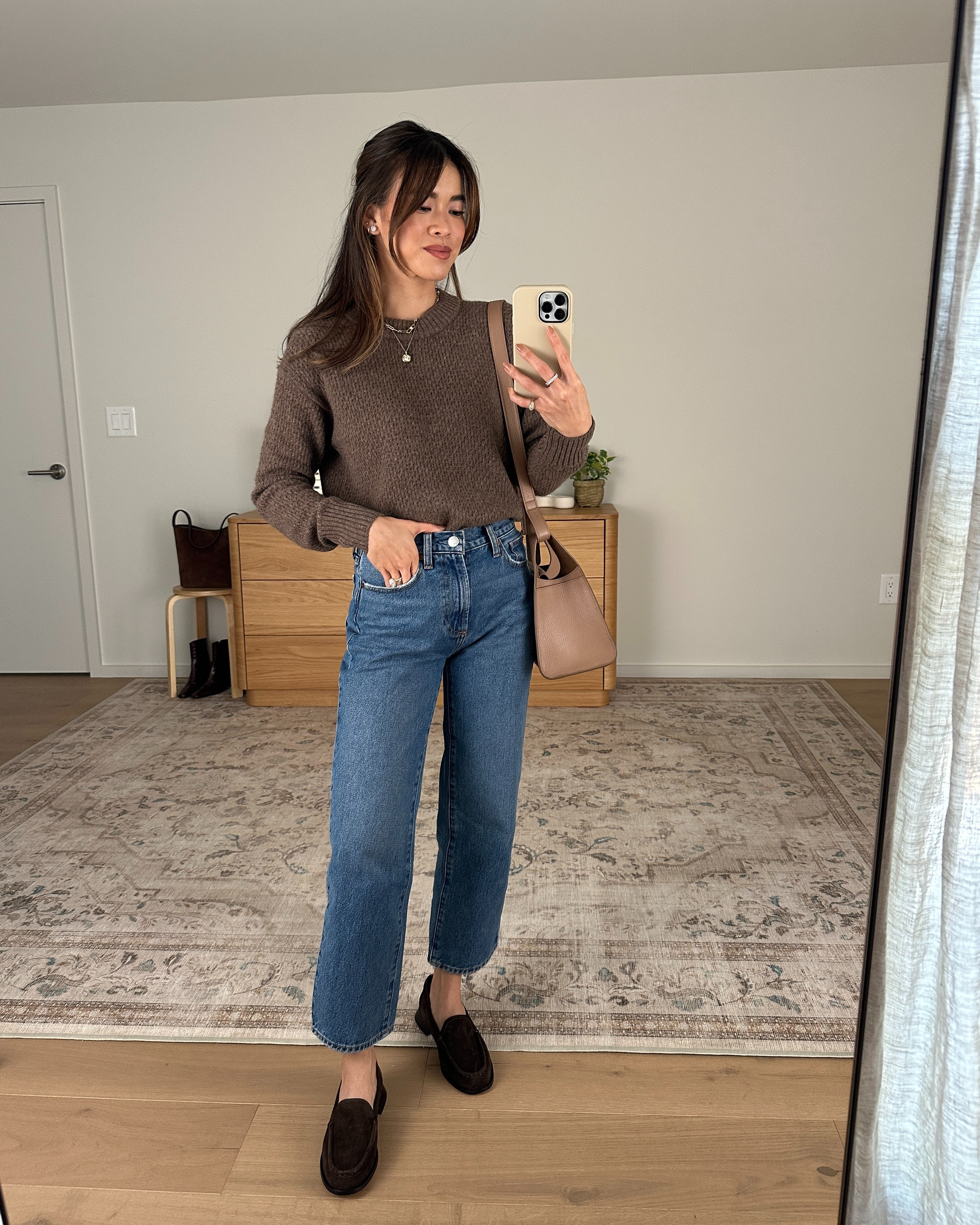 The perfect petite denim from @Quince. I’m 5’2 and they fit great!

Sizing info:
-Quince 100% Yak Wool Diamond Stitch Crew (Size Small in heather Brown) 
-Quince Bella Rigid Straight Jeans (Size 24 Short in Horizon Blue)

petite fashion, get dressed with me, outfit inspiration, ootd, nashville outfit, Nashville influencer, petite style, vacation style, casual outfits, mom style, petite pants, fall outfits, fall outfit info, fall pants, fall outfit idea, fall top, fall sweater, fall shoes, quince, summer top, petite jeans, quince, quince jeans, quince haul, summer sweater,

#LTKootd #LTKSeasonal #LTKPetite