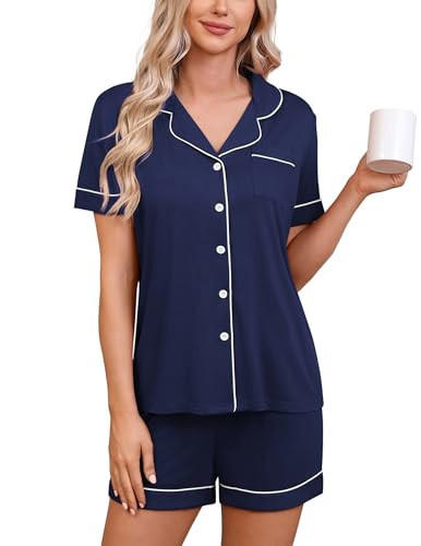 HNG Maternity Pajamas Pajamas For Women Set Women'S Pj Sets Matching Pajama Set For Women Navy Blue,XXL | Amazon (US)