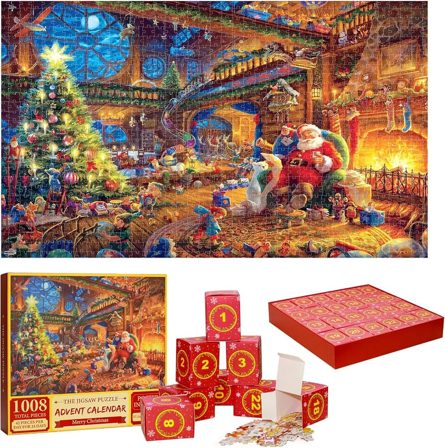 Puzzle Advent Calendar 2024, Christmas Jigsaw Puzzle-24 Boxes 1008 Pieces,Christmas Countdown Cal... | Amazon (US)