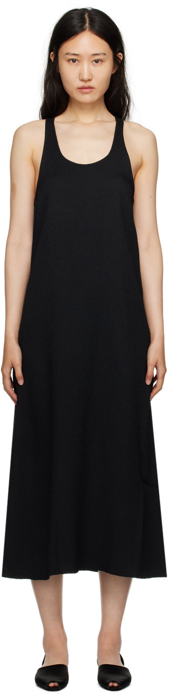 TOTEME Black Scoop Neck Maxi Dress | SSENSE