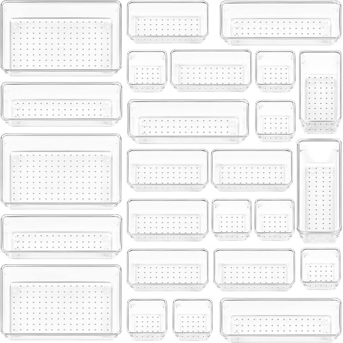 Vtopmart 25 PCS Plastic Clear Drawer Organizer, Acrylic Desk Drawer organizers, Organization and ... | Amazon (CA)
