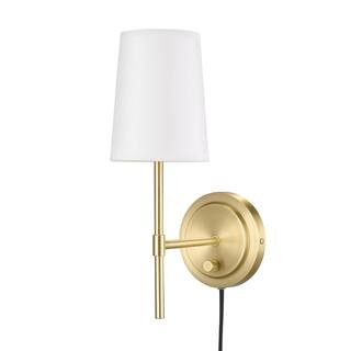 Hampton Bay Ridgeway 1-Light Brass Wall Sconce 65756 - The Home Depot | The Home Depot