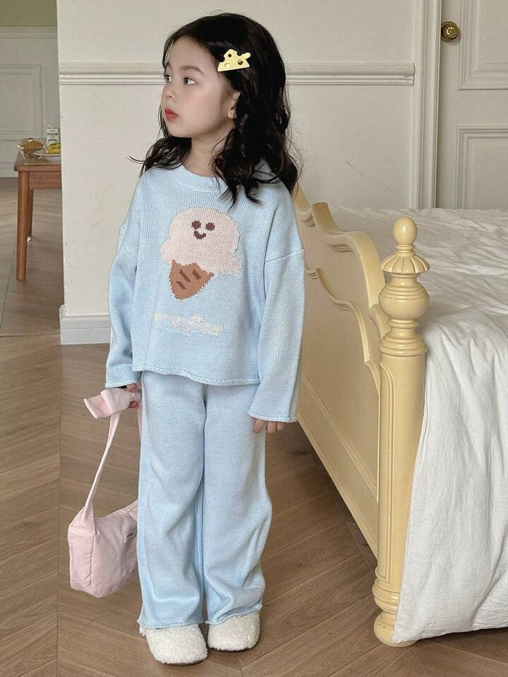DAZY Young Girl Fall Clothes Girls (Toddler) Round Neck Sweater Set | SHEIN