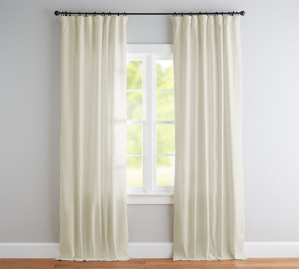 Custom Emery Linen Curtain - Ivory | Pottery Barn (US)