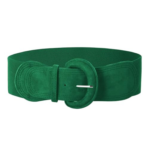 GRACE KARIN Dress Belt Women Wide Leather Belt for Ladies Thick Green Belts Plus Size 3 Inch Elastic Wide Belts 2XL | Amazon (US)