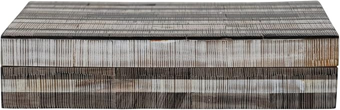 Creative Co-Op Decorative Horn Storage Stripes, Multicolor Box, Multi | Amazon (US)