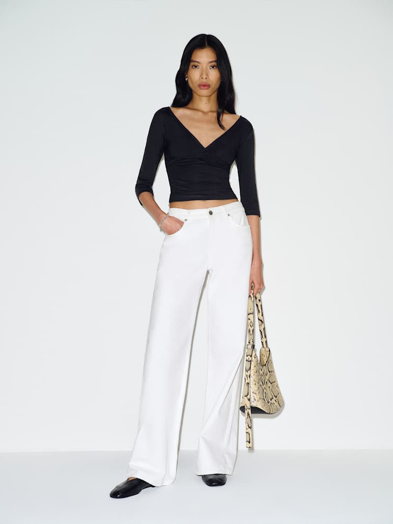 Reformation Aylani Knit Top Black Medium | Reformation (Global)
