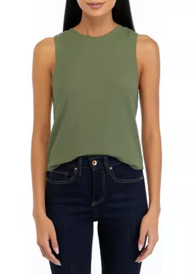 OLIVE + OAK Women's Ribbed Tank Top, Green, XS | Belk