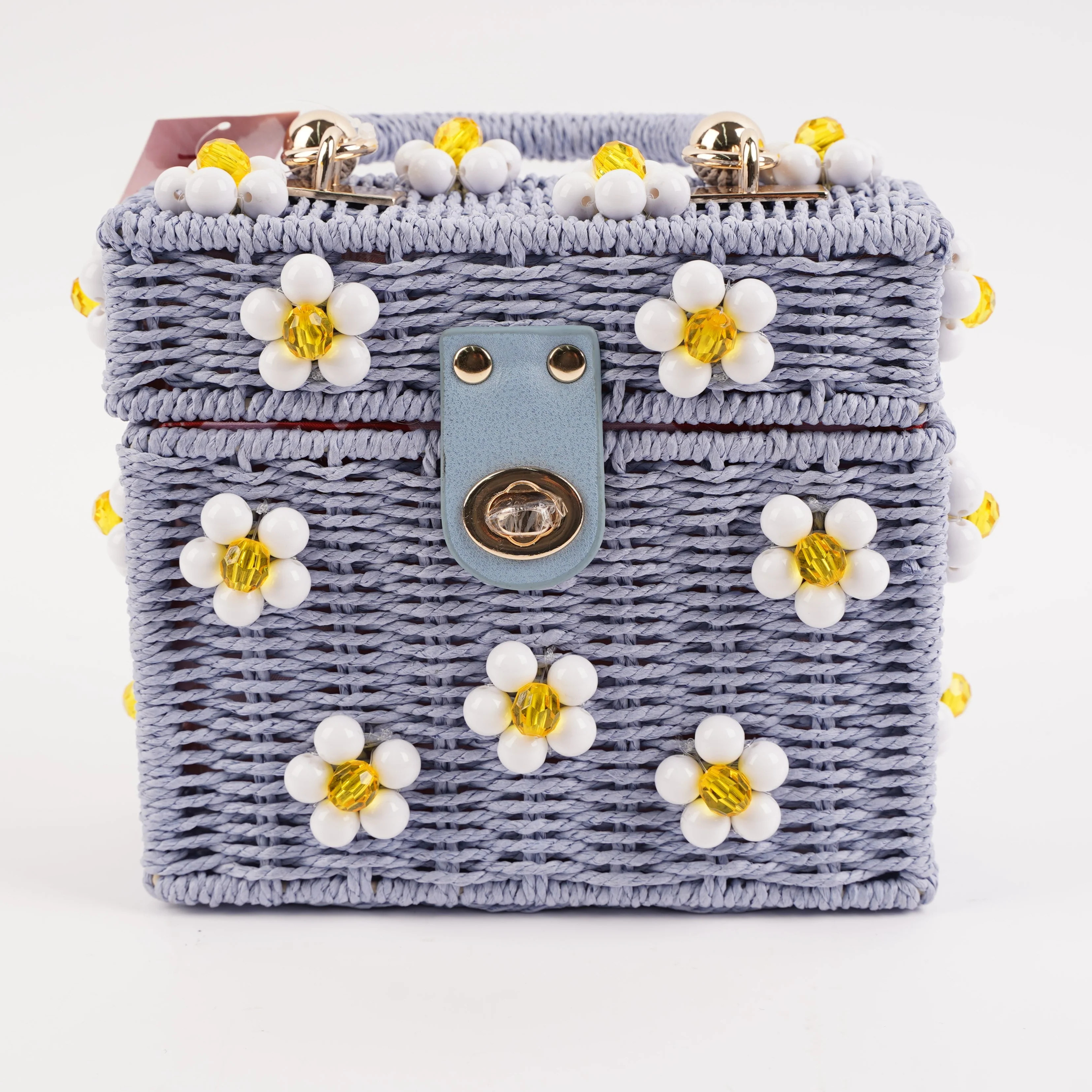 Jenna Lee Daisy Bag- Light Blue With White Daisies | JoJo Mommy