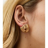 Gold Tone Ribbed Knot Stud Earrings New Look | New Look (UK)