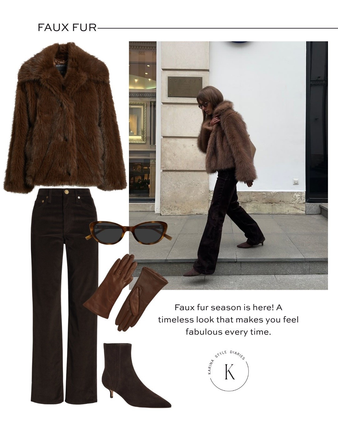 Statement faux fur with sleek dark pant for the perfect winter outfit. Faux fur coat is on sale!

Suede booties, cashmere lined leather gloves, winter capsule wardrobe, cold weather chic

#LTKSaleAlert #LTKFindsUnder100 #LTKootd