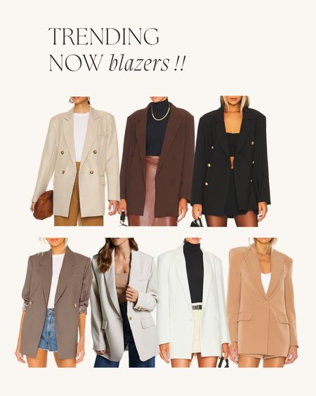 Neutral blazers perfect for layering over two piece sets, with shorts or dresses for summer! I own the dark brown (on sale!!) and second in from the left (size 8) 

#LTKunder100 #LTKstyletip