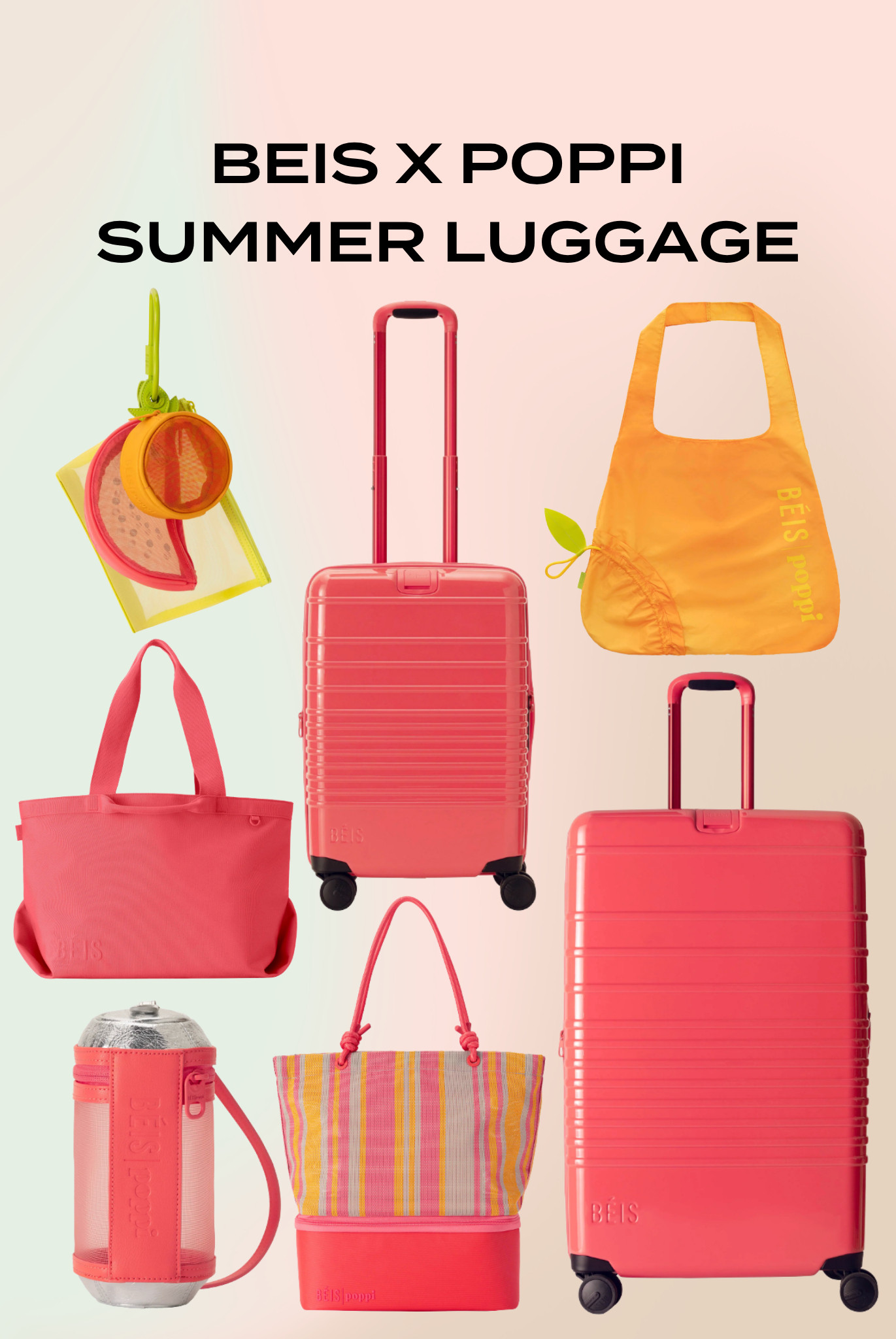 BÉIS X POPPI summer luggage in fruit punch! ✨💓🍊 

 #LTKSeasonal #LTKTravel