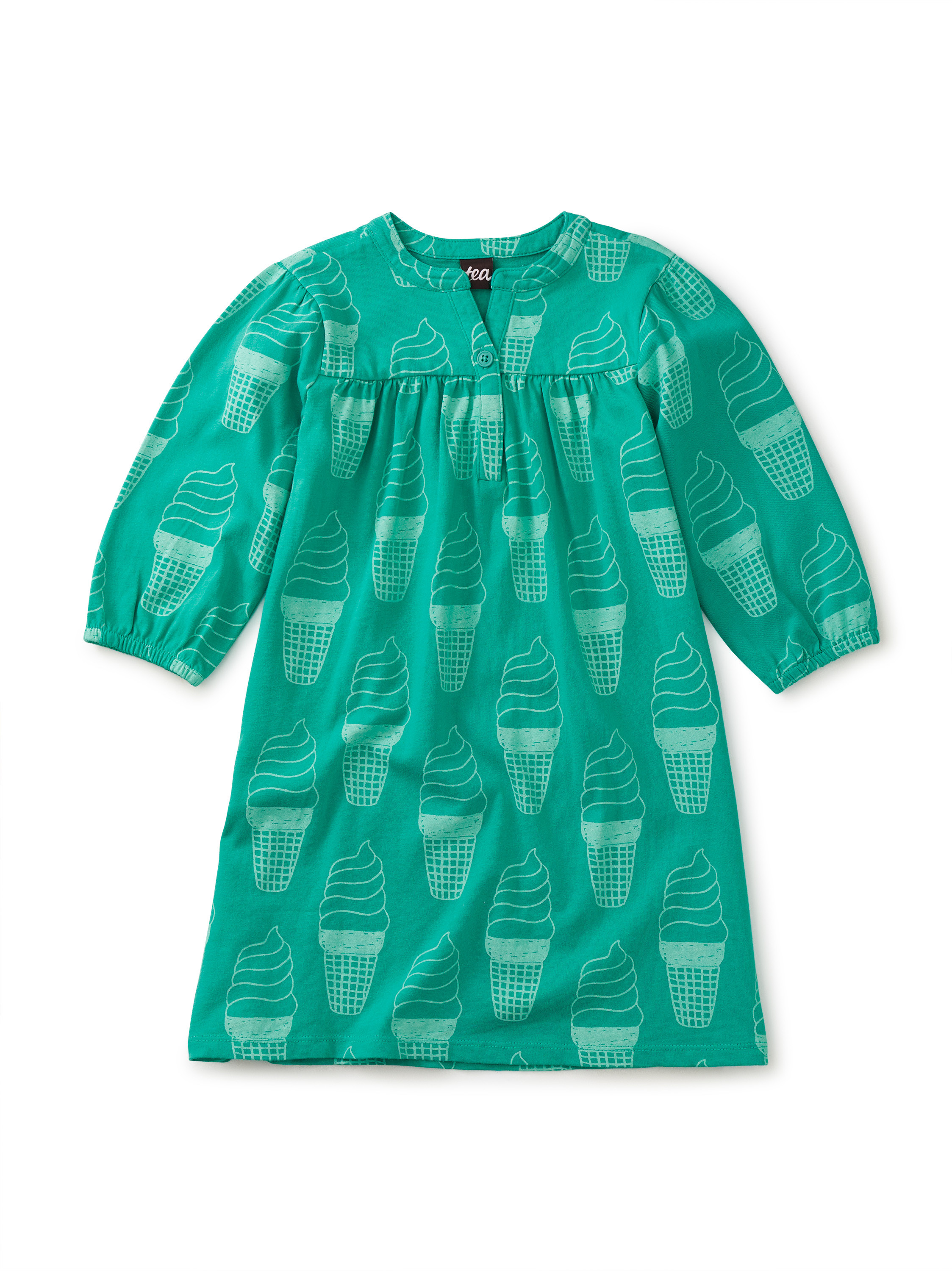 Puff Sleeve Henley Dress | Tea Collection