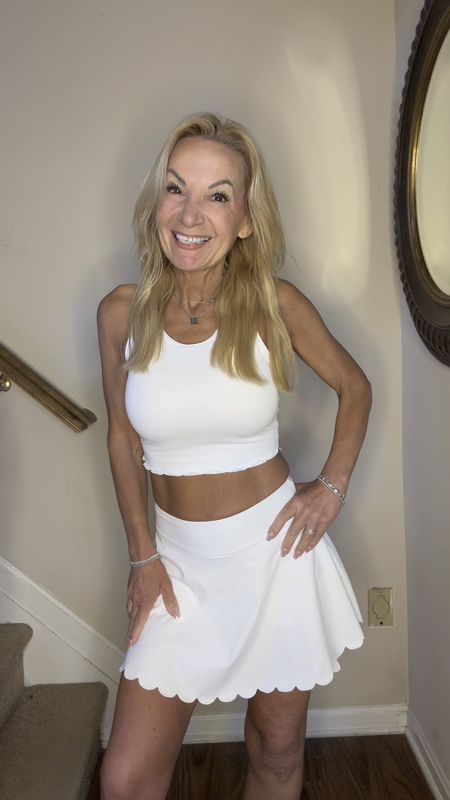 Tennis dress, tennis skirt- tennis is definitely having a moment!

I love this two piece set because irs sooo versatile- you can mix and match different tops for a new look.  And if white is not your thing it comes in other colors too! Including baby blue! 🩵

xoxo
Elizabeth 

#LTKstyletip #LTKActive #LTKover40