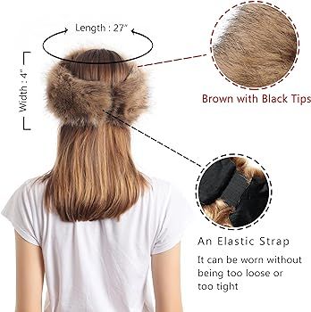 LA CARRIE Faux Fur Headband with Stretch Women's Winter Earwarmer Earmuff | Amazon (US)
