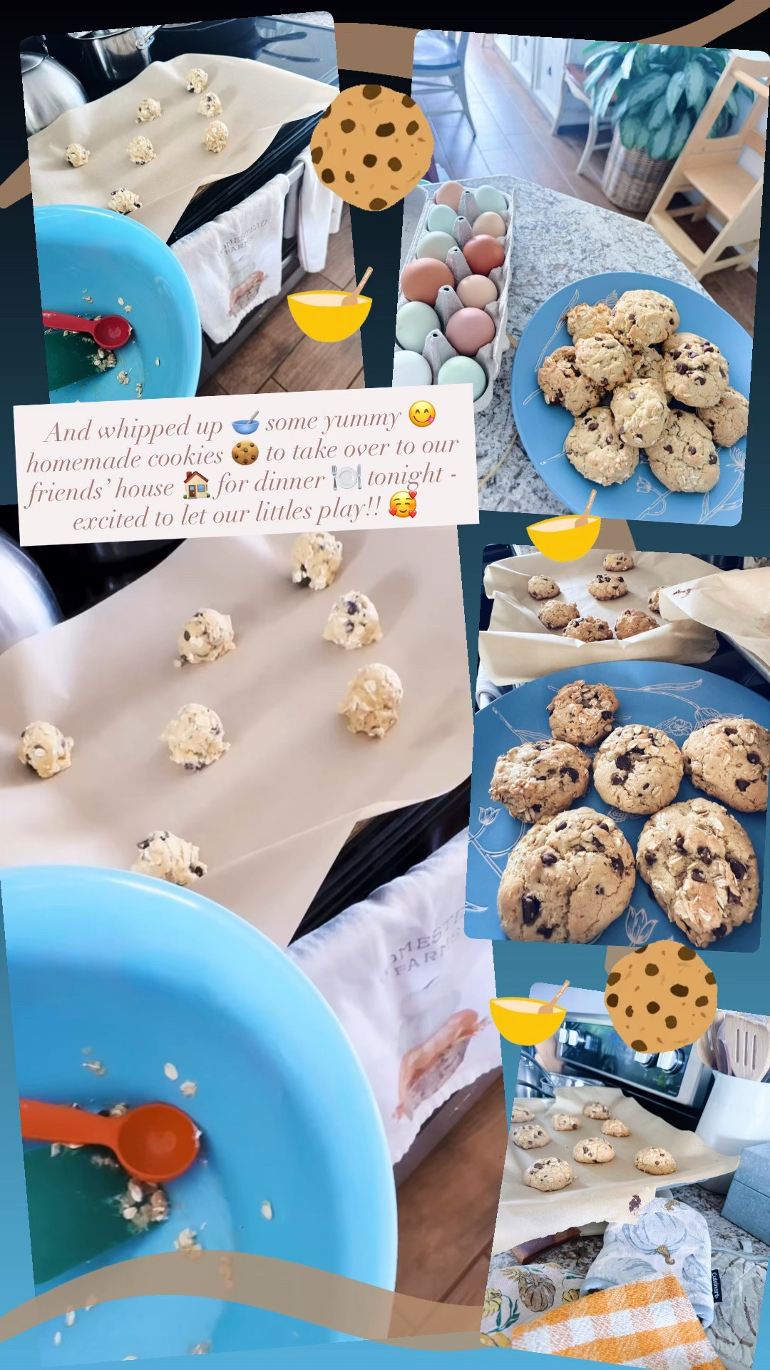And whipped up 🥣 some yummy 😋 homemade cookies 🍪 to take over to our friends’ house 🏠 for dinner 🍽️ tonight - excited to let our littles play!! 🥰