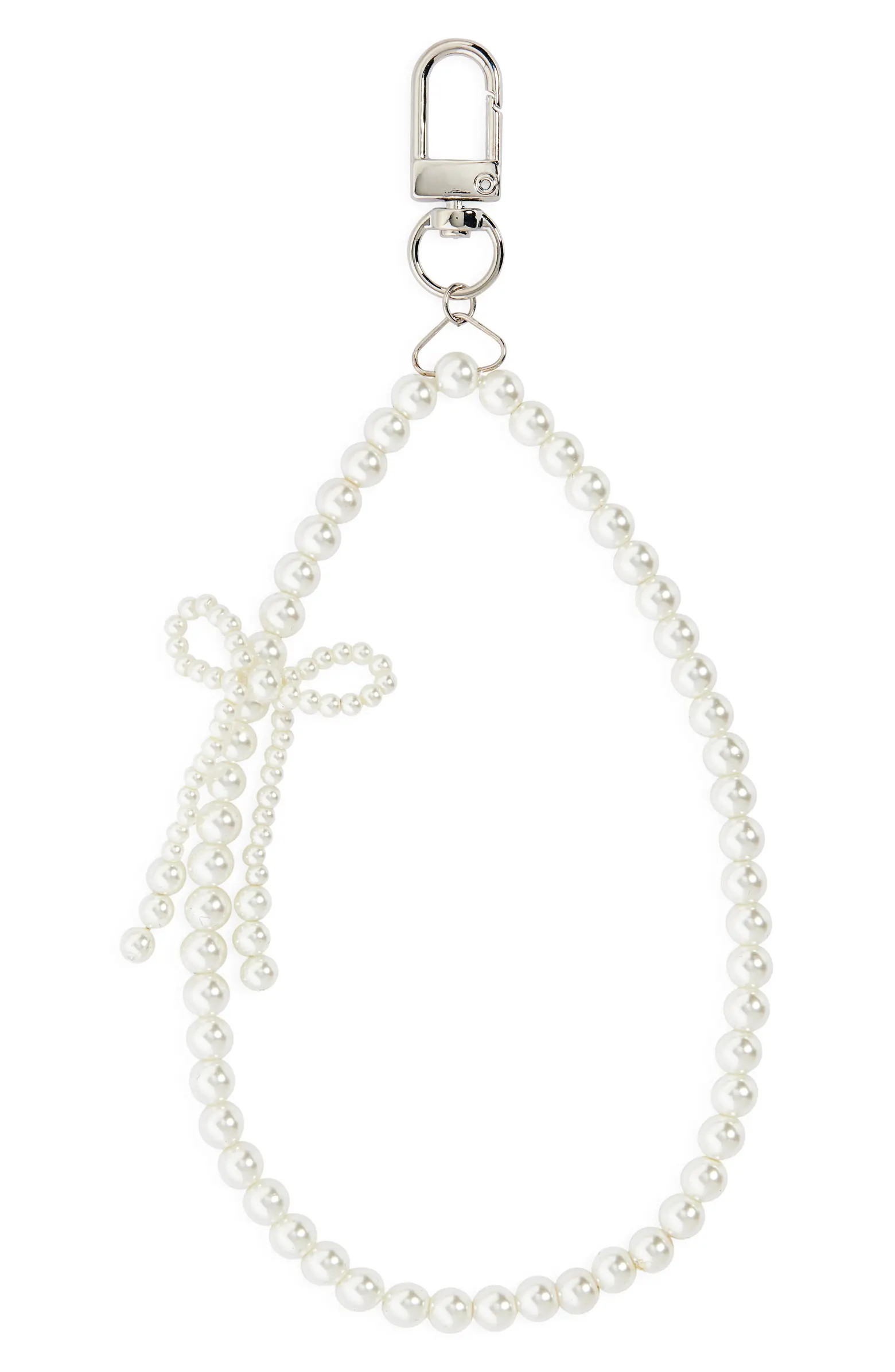 BP. Faux Pearl Bow Phone Wrist Strap Charm | Nordstrom | Nordstrom