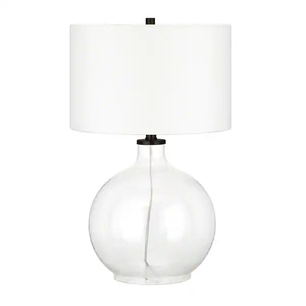 Laelia Clear Glass Table Lamp with Brass Accents - Blackened Bronze | Bed Bath & Beyond