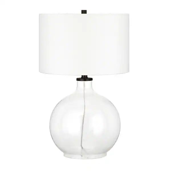 Laelia Clear Glass Table Lamp with Brass Accents - Blackened Bronze | Bed Bath & Beyond
