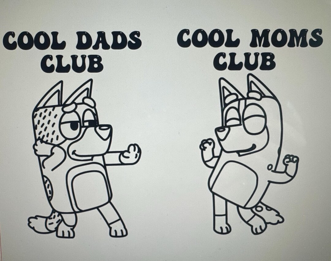 Cool Moms Club and / or Cool Dads Club vinyl decals / Chili and Bandit dog charachter vinyl decal... | Etsy (US)