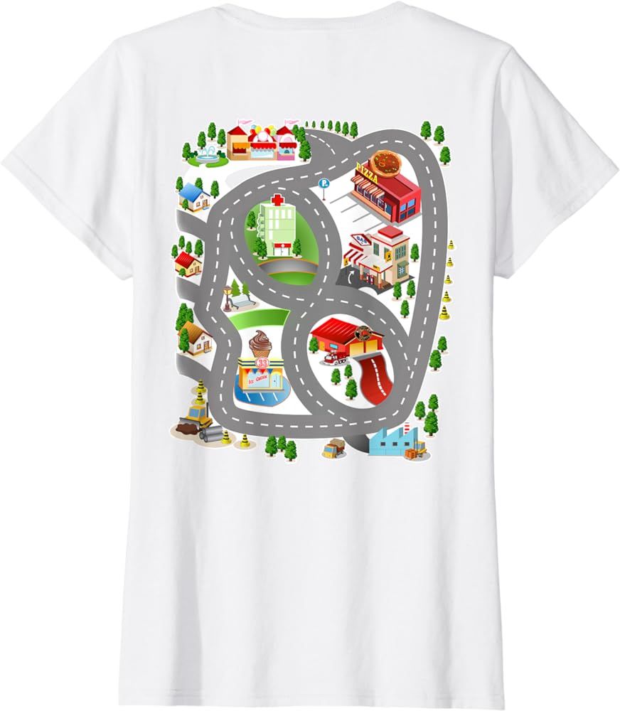 Play Mat Road Map Play City Roads Massage Race Track T-Shirt | Amazon (US)