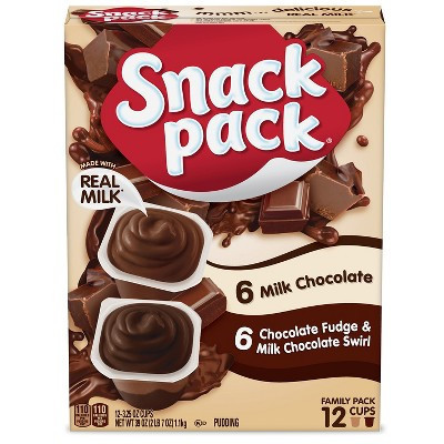 Snack Pack Chocolate Fudge & Milk Chocolate Swirl Pudding - 39oz/12ct | Target