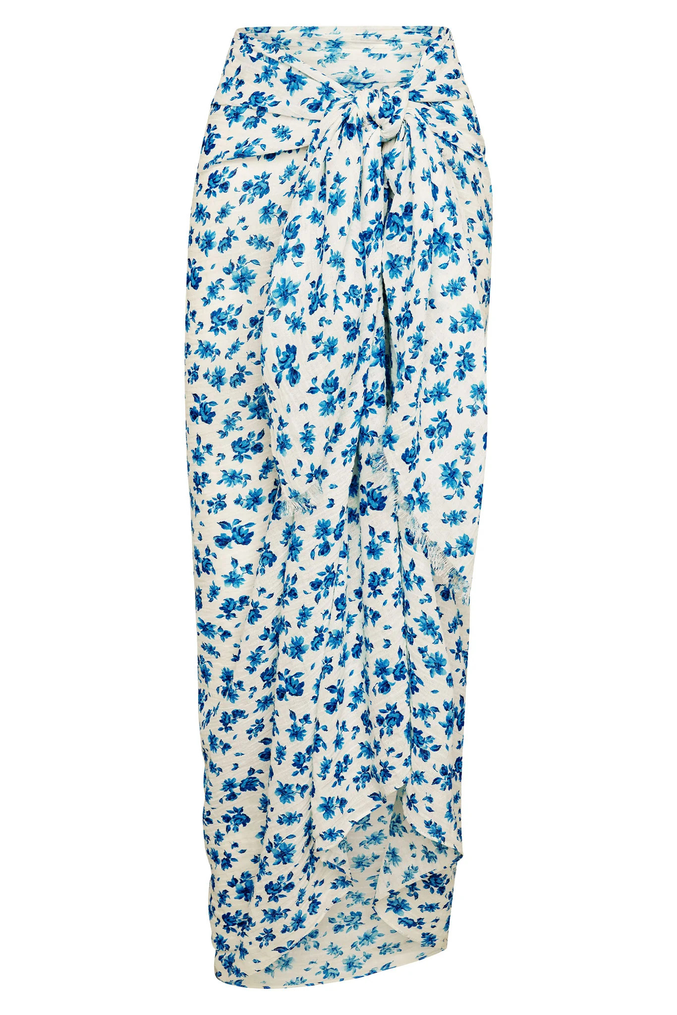 St. Tropez Sarong - Lake Como Watercolor Crinkle Linen | Monday Swimwear