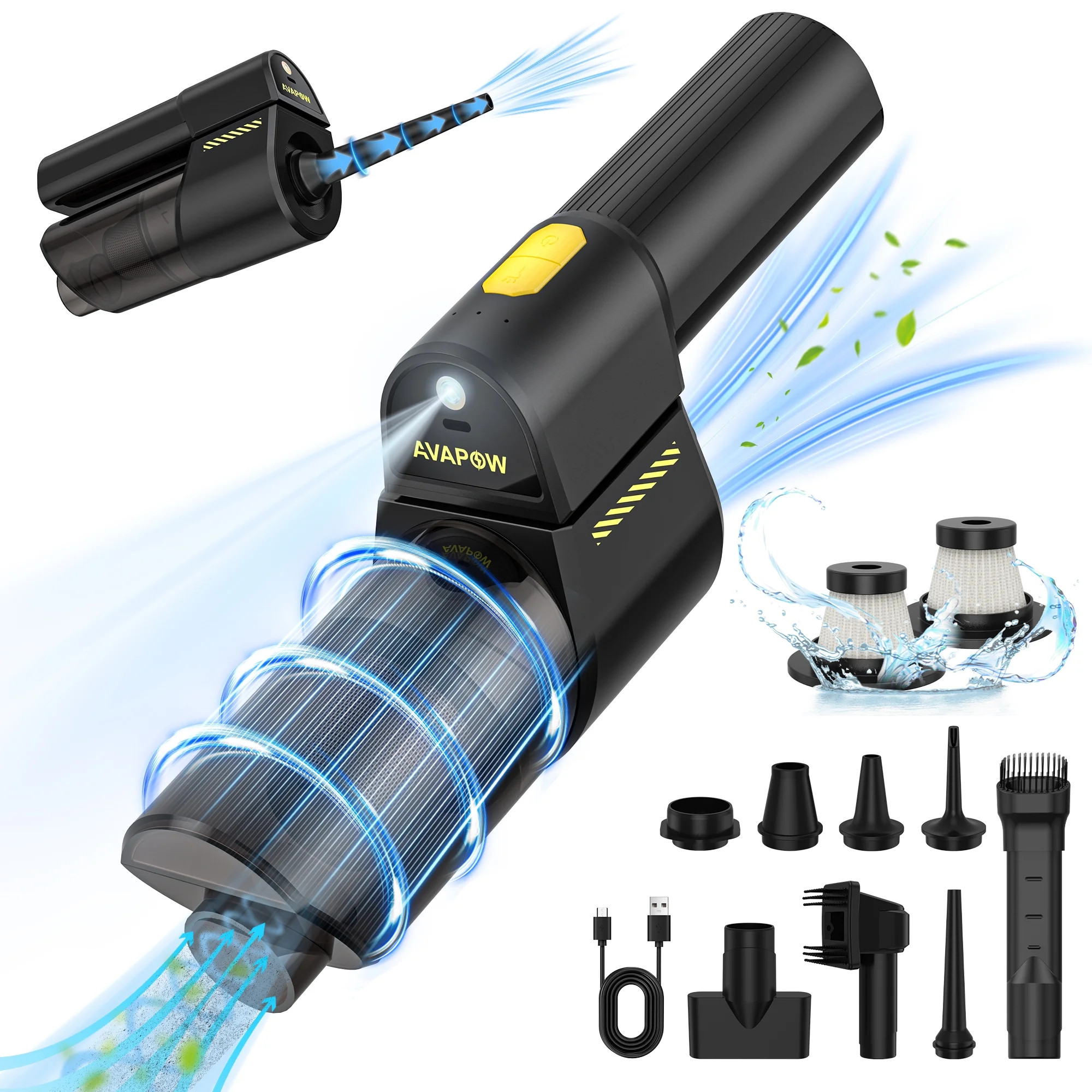 AVAPOW Handheld Vacuum Cordless, 18000PA Strong Suction Car Vacuum Cleaner, 2 in 1 Air Duster and... | Walmart (US)