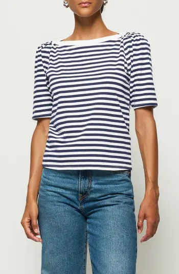 Nation LTD Deana Stripe Envelope Neck Organic Cotton T-Shirt | Nordstrom | Nordstrom