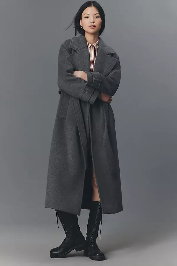 ALIGNE George Wool Blend Wrap Coat | Anthropologie (US)