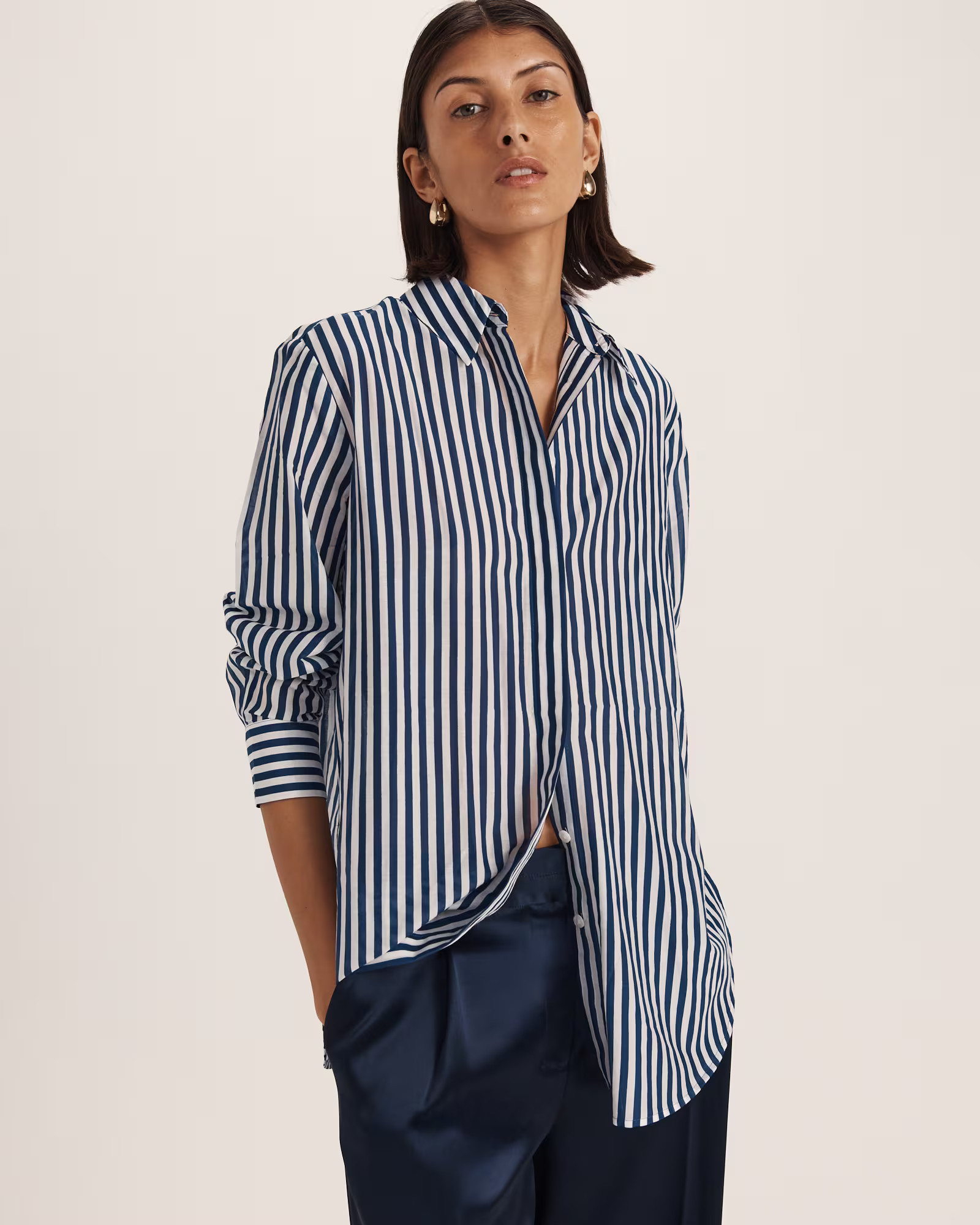 Cora Silk Cotton Boyfriend Shirt | SABA (Australia)