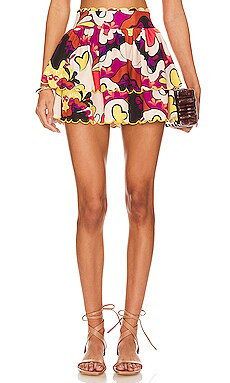 Agua Bendita x REVOLVE Cooper Mini Skirt in Cream Purple Multi from Revolve.com | Revolve Clothing (Global)